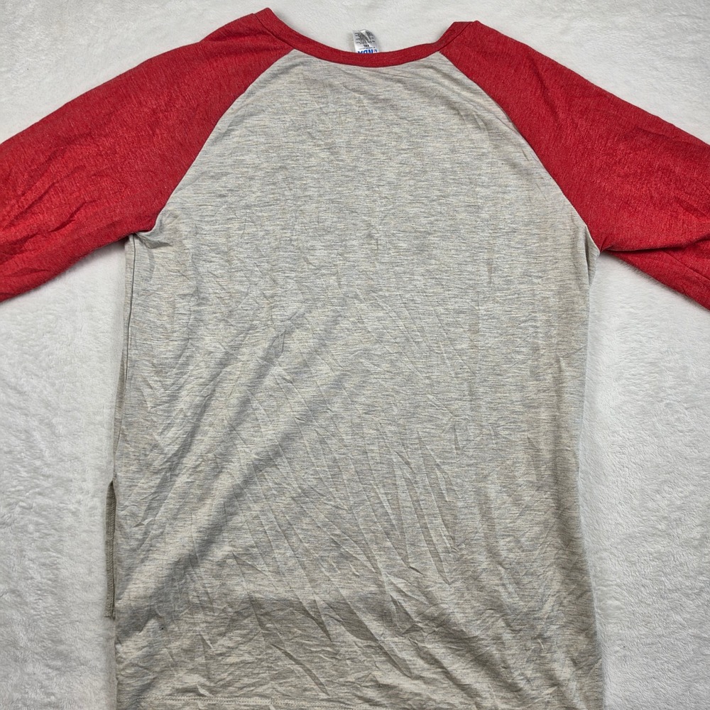 Houston Rockets Shirt Mens XXL Gray Red Excellent NBA Raglan High-Low Sleeve - Picture 6 of 6
